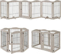 unipaws 132" Extra Wide Dog Gate and Pet Playpen with Walk Through Door | Free Standing Tall Dog Fence, Barriers for Home, Use as Indoor Dogs Cats Pen, Rabbit Pen, Weathered Grey