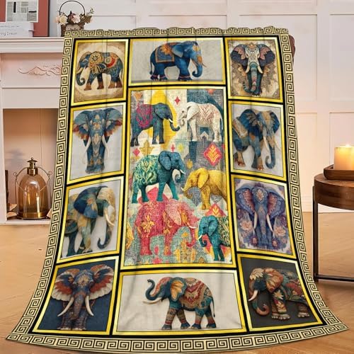 Elephant Throw Blanket Elephant Stuff Gifts for Kids Girls Boys Adults Women Men Soft Cozy Warm Plush Fluffy Fuzzy Fleece Blanket Decor 50''X60'' - Image 2