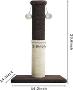 Made4Pets Cat Scratching Post with Sisal & Carpet for Indoor Cats, 23.6" | Cat Scratcher with Wide Stable Base, Interactive Hanging Toys, Ideal for Kittens, Small Cats and Everyday Indoor Play