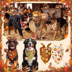 Preboun 50 Pcs Fall Paw Print Dog Bandanas Bulk, Autumn Thanksgiving Party - Image 6