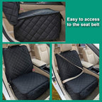 Waterproof Front Seat Cover Dog Car Seat Covers Nonslip and Full Protection with Side Flaps Fits Most Cars, Trucks, SUVs(Black, 2Pack)