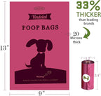 Dog Poop Bags Rolls with Dispenser - Strong Leak Proof - 390 Count Scented | Large 9x13 inch 26 Refill Rolls waste bag for Dog doggie doggy Walks, Cat Litter Cleanup and Everyday Pet Waste Disposal