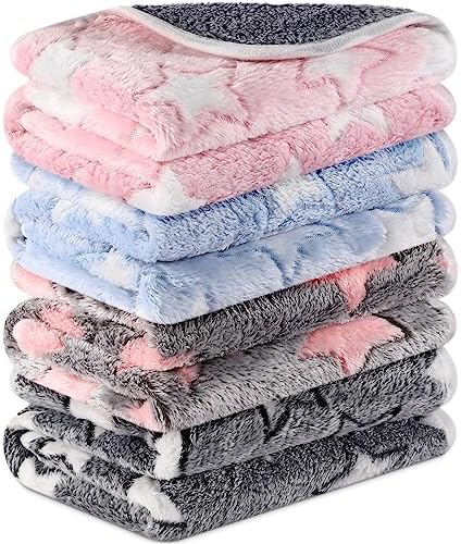 Reginary 4 Pcs Guinea Pig Fleece Cage Liners, Cute Star, 24 x 16 Inch by Reginary