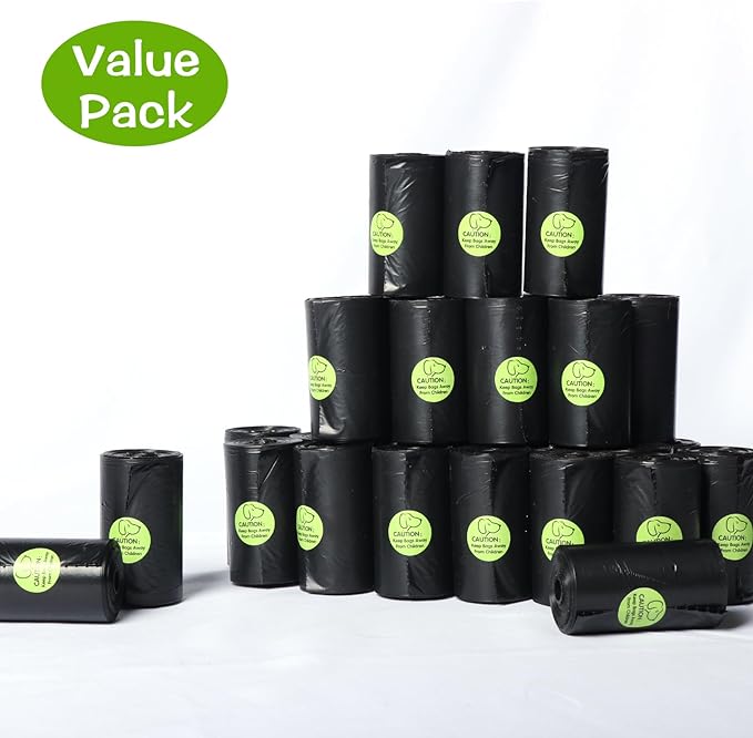 DREAM&GLAMOUR Dog Poop Bags,300 Count | value pack,Strong Poop Bags for Dogs,15 Rolls,20 Doggy Bag Per Roll,Each Measures 9 x 13 Inches,Guaranteed Leak-Proof