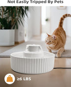 Ceramic Cat Water Fountain, 2.1L/71oz Cupcake Pet Water Fountain | White, Automatic Pet Water Fountain For Cats & Dogs, Double Filtration System, Easy To Clean, 360° Circulating Water Design