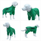 Lovelonglong Waterproof Dog Raincoat – 4-Leg Full Body Dog Rain Suit with Reflective Strips & Leash Opening, Outdoor Dog Jacket for Rainy Weather