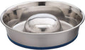 OurPet's Durapet Slow Feed Premium Stainless Steel Dog Bowl, Silver, Large (2040010302) | Helps pace rapid eaters, durable easy clean design, an alternative to snuffle mats for calmer mealtimes, a sturdy daily dish
