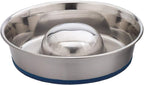 OurPet's Durapet Slow Feed Premium Stainless Steel Dog Bowl, Silver, Large (2040010302) | Helps pace rapid eaters, durable easy clean design, an alternative to snuffle mats for calmer mealtimes, a sturdy daily dish