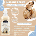 Natural Dog Shampoo and Conditioner with Aloe Vera, pH Balanced Oatmeal Shampoo for Dogs, Tear-Free Dog Shampoo for Sensitive Skin, 26.4 Oz (Pack of 6)