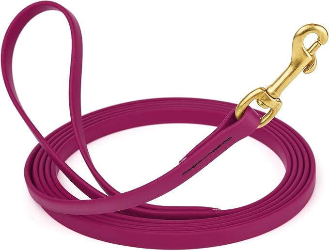 Viper Biothane K9 Working Dog Leash Waterproof Lead for Tracking Training Schutzhund Odor-Proof Long Line with Solid Brass Snap for Puppy Medium and Large Dogs, 15ft Magenta Pink