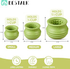 Dog Enrichment Treat Toy, Long-Lasting Wobbly Interactive Freeze Lick Toys for Dogs, Stuffable Puzzle Feeder Toy for Boredom, Silicone Treat Dispensing Chew Toy (Green,L)