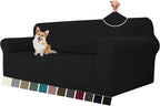 MAXIJIN Couch Covers for 3 Cushion Couch Sofa (71"-91"), 1-Piece Stretch Sofa Cover Slipcover Furniture Protector with Elastic Bottom for Kids,Dogs (Large, Diamond Pattern Black)