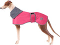 Geyecete Dog Winter Coat Geyecete Greyhound Raincoat Fabric with Lamb Velvet Inside Outdoor Dog Apparel with Adjustable Bands for Medium, Large Dog-Pink-XS