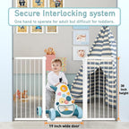 Fairy Baby 38" Extra Tall Baby Gate for Stairs, Fits 29.5" to 32.2" Wide Openings, Metal Auto Close Dog Gate Indoor for the House Doorways, Pressure Mounted Pet Cat Gate for Toddler Kids, White