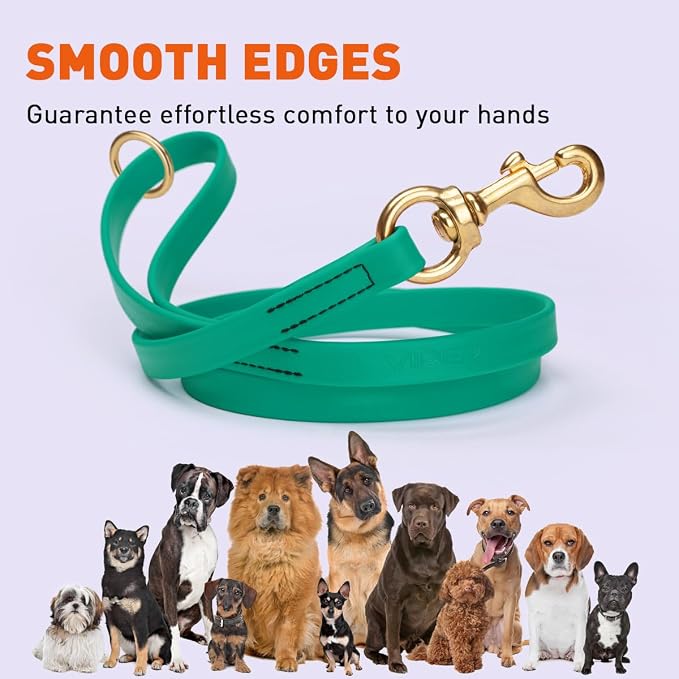 Viper Biothane K9 Working Dog Leash Waterproof Lead for Tracking Training Schutzhund Odor-Proof Long Line with Solid Brass Snap for Puppy Medium and Large Dogs 4ft, Teal
