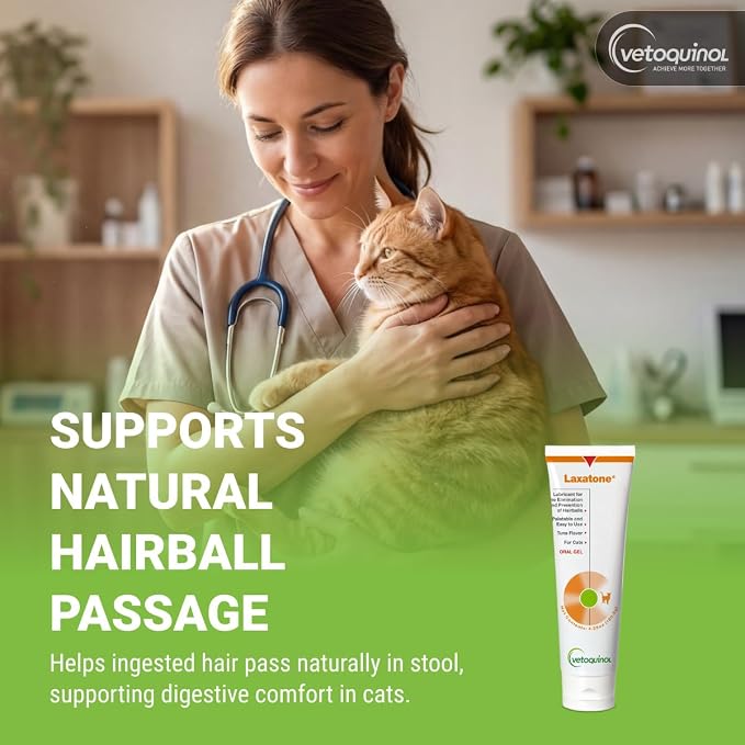 Vetoquinol Laxatone: Oral Hairball Lubricant Gel for Cats – Tuna-Flavored, 4.25oz