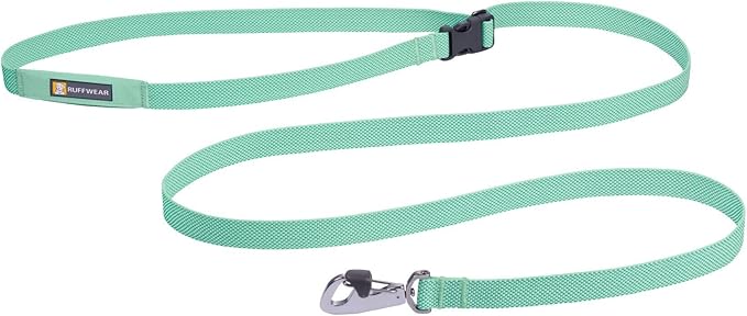 Ruffwear, Flagline Dog Leash, Lightweight Hands‑Free 6.5 ft Lead, Adjustable Waist‑Worn or Handheld, Lockable Swivel Crux Clip, Low‑Profile Pick‑Up Bag Stash Pocket, Sage Green