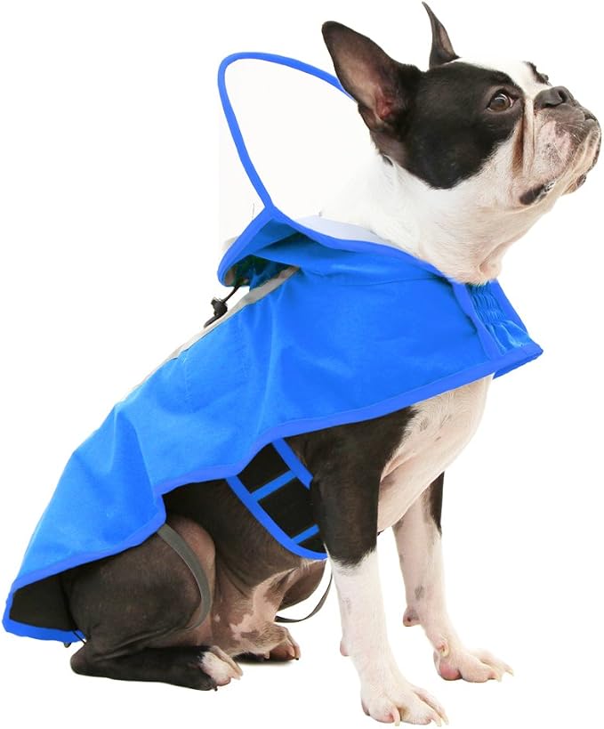 Gooby - Raincoat, Adjustable Rain Cap with See Through Visor, Blue, 2X-Large