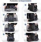 Large Cat Backpack Carrier Expandable Pet Carrier Backpack for Small Dogs Medium Cats Fit Up to 18 Lbs, Dog Backpack Carrier, Foldable Puppy Backpack Carrier for Travel, Hiking,Blue