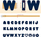 Wisedog Dog Charms for Collar, Navy, 19MM | 30 Pcs, Silicone Letter Charms, Waterproof Alphabet Pet ID, For Dog Cat Collars, DIY Personalized Name Pendant