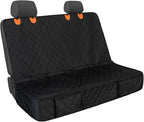 Dog Car Seat Cover for Back Seat, Waterproof and Non-Slip, Heavy-Duty Pet Seat Protector with Full Protection for Rear Bench on Cars SUVs Small Trucks (Black, Standard Back)