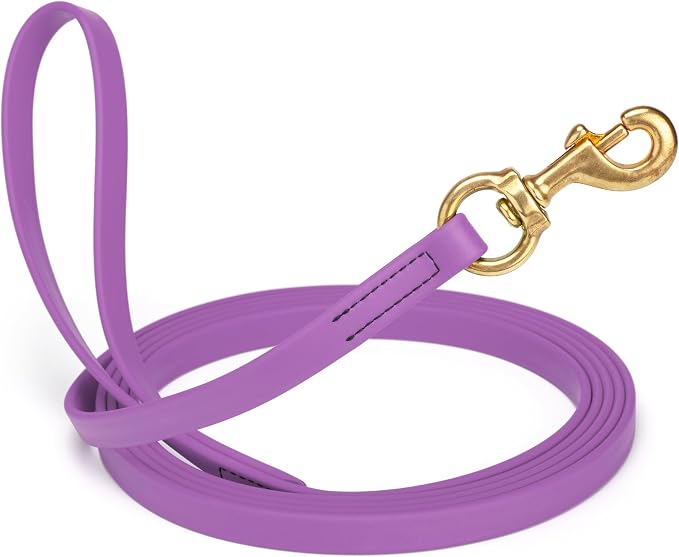 Viper Biothane K9 Working Dog Leash Waterproof Lead for Tracking Training Schutzhund Odor-Proof Long Line with Solid Brass Snap for Puppy Medium and Large Dogs, 15ft Amethyst Purple