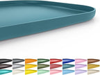 SMILOOL Silicone Pet Food Mat with Raised Edge for Food and Water Bowl, Dog Feeding Mats, Cat Food Trays for Floor Waterproof, Rubber Tray for Dogs and Cats, 24 x 16 x 0.8 Slate Blue