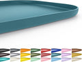 SMILOOL Silicone Pet Food Mat with Raised Edge for Food and Water Bowl, Dog Feeding Mats, Cat Food Trays for Floor Waterproof, Rubber Tray for Dogs and Cats, 22 x 14 x 0.8 Slate Blue