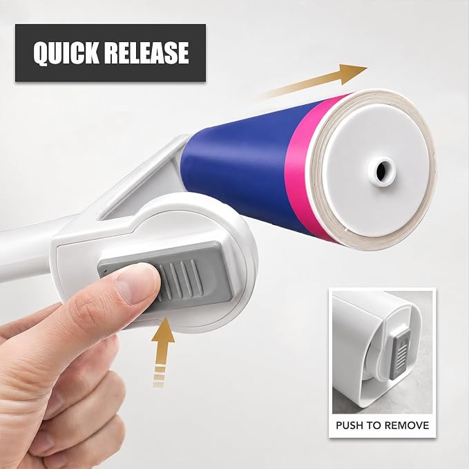 9.45'' Large Lint Roller for Pet Hair Extra Sticky, Extendable Handle | Storage stand included with 4 refills 360 sticky sheets for couches, carpets, beds, clothes, and furniture