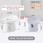 6.5 Inch Ceramic Raised Cat Bowls, Extra Wide Elevated Cat Food Water Bowl | Prevent Neck, Whisker Fatigue, Anti Vomit, for Elder Big Cats & Small Dogs, Dishwasher and Microwave Safe, White