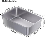 Stainless Steel Litter Box, Large Metal Litter Box 2 Pack | 19.7"x13.7"x6" Cat Litter Box Easy to Clean, Non Stick Litterbox No Smell for Adult Cats