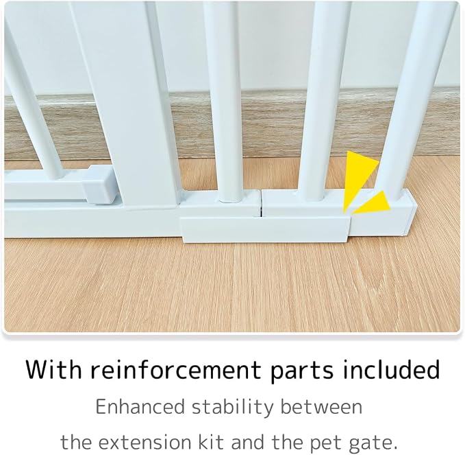 Lumizone Extra Tall Cat Gate Extension Kit 55.12" High 16.73" Wide White | Tall Pet Gate Dog Gate for Doorway Hallway Stairs Pressure Mounted Extra Wide 1.37" Gap No Drilling