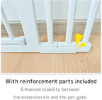 Lumizone Extra Tall Cat Gate Extension Kit 61.02" High 12.6" Wide White | Tall Pet Gate Dog Gate for Doorway Hallway Stairs Pressure Mounted Extra Wide 1.37" Gap No Drilling