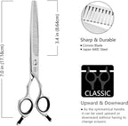 HASHIMOTO Straight Fluffer Scissors for Dog Grooming, 42 Teeth, 7.0 inch. | 50% Thinning Rate, Light Weight, Remove Bulk Quickly While Leaving a Natural Finish for Groomers. 440C Stainless Steel