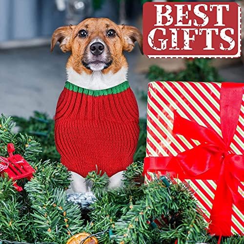 4 Pieces Christmas Dog Sweaters - Holiday Puppy Snow Elk Reindeer Snowman Elf Winter Knitwear Warm Clothes Funny Party Cosplay Dress for Small to Medium Dogs Cats (Medium) - Image 5
