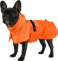 BRKURLEG Dog Raincoat, Waterproof Rain Jacket with Hood, Orange, S | Adjustable Windproof Rainproof Jacket with Leash Hole, Reflective Breathable Rain Coat Poncho, for Small to Large Dogs