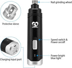 Casfuy Dog Nail Grinder Upgraded - Professional 2-Speed Whisper-Quiet Electric Pet Nail Trimmer Painless Paws Grooming & Smoothing for Small Medium Large Dogs & Cats (Black)