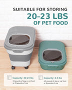 20-23 Lbs Dog Food Storage Container Airtight,Collapsible Pet Food Storage | Dog Food Container with Double Airtight Seal & Magnetic Lid,Cat Food Container with Wheels for Easy Moving,Small Jar,Scoop