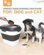 30-35 Lbs Dog Food Storage Container Collapsible Dog Food Container | Large Pet Food Storage with Airtight Lids,Wheels,Scoop and 2Pcs Food Storage Containers for Dog,Cat