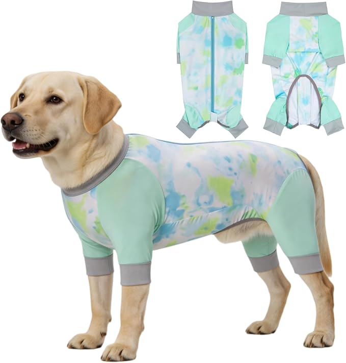 Dog Cooling Sun Protection Suit, Outdoor Fashion Onesie, UPF 50+ Lightweight Breathable Quick-Dry, Anti-Dirt & Anti-Shedding, Zipper Design for Easy Dressing Undressing (Cyan, XXX-Large)