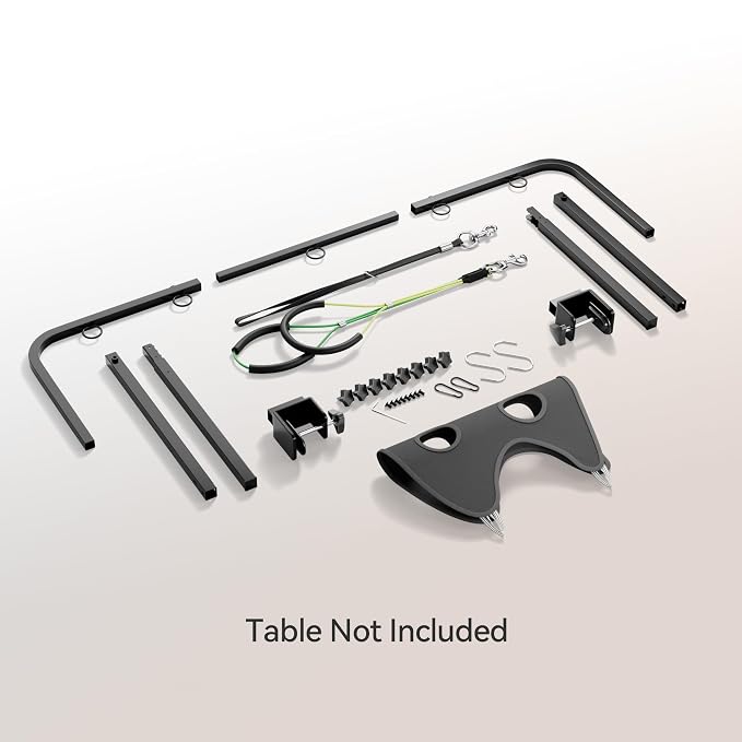 Pet Grooming Arm for Table, 42" H, 27-39" W with Hammock & 2 No-Sit Nooses | Adujustable, Heavy-Duty Dog Grooming Station with clamp for Home Use, Nail Trimming & Drying
