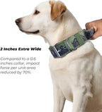 Dog Collar for Large Dogs,2 in Wide Heavy Duty,Pressure-Relief Padded, C-L | Professional Protection for Large and Giant Breeds,Handle for Control,Stainless Steel Buckle Ultra Safety,23-26 in