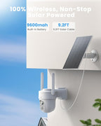 3K/5MP Solar Security Cameras Wireless Outdoor, 360°PTZ Camera | Color Night Vision, PIR+AI Motion Detection, Spotlights Alarm, IP66 Waterproof, 2 Way Audio, Wifi6, Work with Alexa/Google