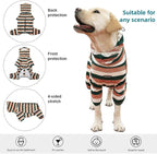 Dog Pajamas for Large Dogs,Extra Large Stretch, Suitable for Adult, Medium-Sized Dogs, Large Pet Jumpsuit Four-Legged Dog Clothes, Pet Clothing. (Yellow-Black Bar, 4XL)