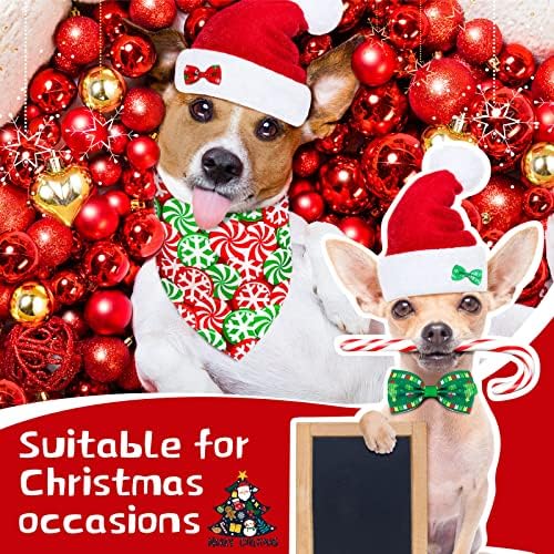 Sadnyy 86 Pcs Christmas Dog Bows Bandanas Neckties Bowties Hairpins Pets - Image 6