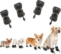 Non-Slip Dog Cat Boots with Reflective Straps, Pet Shoes for Small Medium Dogs Outside, Paw Protectors for Summer Hot Pavement, Indoor Hardwood Floor (Black, 4)
