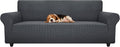 ZNSAYOTX Stretch Oversized Couch Cover Universal Sofa Covers for Living Room Dogs Pet Furniture Protector Spandex Extra Large Sofa Slipcovers with Anti Slip Foam Sticks (Dark Grey, XL Sofa)