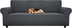 ZNSAYOTX Stretch Oversized Couch Cover Universal Sofa Covers for Living Room Dogs Pet Furniture Protector Spandex Extra Large Sofa Slipcovers with Anti Slip Foam Sticks (Dark Grey, XL Sofa)