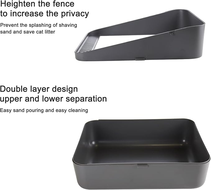 Sfozstra Small Cat Litter Box: Leak Resistant Durable Removable Tray | Cats Under 8 lbs / Anti Tracking Pedal / Easy Cleaning / Space Saving / Indoor Apartment Use