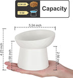 YauYik Ceramic Raised Cat Bowls, Elevated Tilted Cat Food and Water Bowls Set, Stress Free Pet Feeding Dish for Indoor Cats and Small Dogs, Anti Vomiting, White, 2 Pack